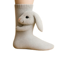 Load image into Gallery viewer, Whimsy Cozy Cute 3D Animal Faces Huggy Socks Adorably Warm and Ultra-Soft Vista Shops