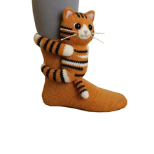 Load image into Gallery viewer, Whimsy Cozy Cute 3D Animal Faces Huggy Socks Adorably Warm and Ultra-Soft Vista Shops