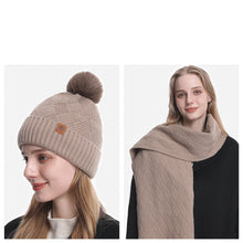 Load image into Gallery viewer, SnugEase Knit 3/Pc PomPom Beanie, Scarf &amp; Gloves Set