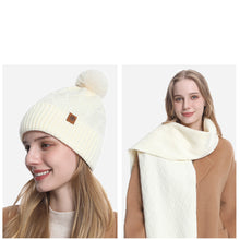 Load image into Gallery viewer, SnugEase Knit 3/Pc PomPom Beanie, Scarf &amp; Gloves Set