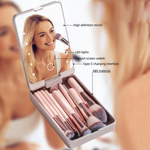 Load image into Gallery viewer, Bamboo Beauty Vanity Kit With LED Mirror