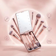 Load image into Gallery viewer, Bamboo Beauty Vanity Kit With LED Mirror