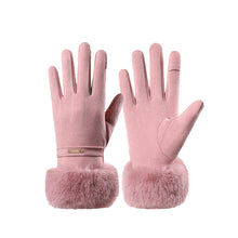 Load image into Gallery viewer, Luciana Quiet Luxury Gloves with Fur Cuff and Touchscreen Functionality