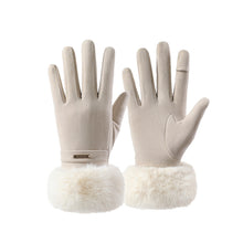 Load image into Gallery viewer, Luciana Quiet Luxury Gloves with Fur Cuff and Touchscreen Functionality