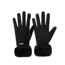Load image into Gallery viewer, Luciana Quiet Luxury Gloves with Fur Cuff and Touchscreen Functionality