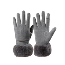 Load image into Gallery viewer, Luciana Quiet Luxury Gloves with Fur Cuff and Touchscreen Functionality