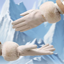 Load image into Gallery viewer, Luciana Quiet Luxury Gloves with Fur Cuff and Touchscreen Functionality