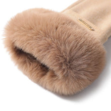 Load image into Gallery viewer, Luciana Quiet Luxury Gloves with Fur Cuff and Touchscreen Functionality