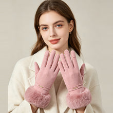 Load image into Gallery viewer, Luciana Quiet Luxury Gloves with Fur Cuff and Touchscreen Functionality