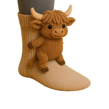 Load image into Gallery viewer, Whimsy Cozy Cute 3D Animal Faces Huggy Socks Adorably Warm and Ultra-Soft Vista Shops