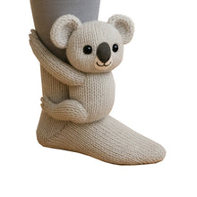 Load image into Gallery viewer, Whimsy Cozy Cute 3D Animal Faces Huggy Socks Adorably Warm and Ultra-Soft Vista Shops