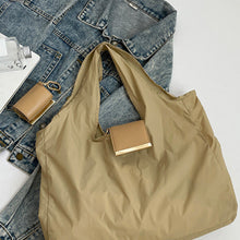 Load image into Gallery viewer, VintageFold Nylon Tote with Keychain Charm Eco-Friendly Folding Shoulder Bag Vista Shops