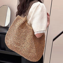 Load image into Gallery viewer, Resort Ready Woven Straw Carryall Tote