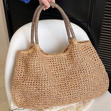 Load image into Gallery viewer, Resort Ready Woven Straw Carryall Tote