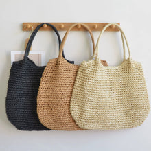 Load image into Gallery viewer, Resort Ready Woven Straw Carryall Tote