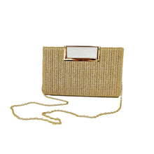 Load image into Gallery viewer, Coastal Chic Woven Straw Top Handle Evening Clutch and Crossbody