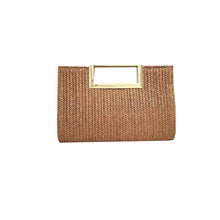 Load image into Gallery viewer, Coastal Chic Woven Straw Top Handle Evening Clutch and Crossbody