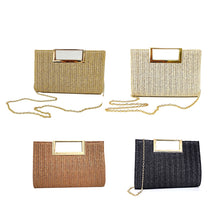 Load image into Gallery viewer, Coastal Chic Woven Straw Top Handle Evening Clutch and Crossbody