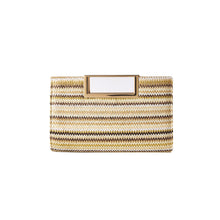Load image into Gallery viewer, Coastal Chic Woven Straw Top Handle Evening Clutch and Crossbody