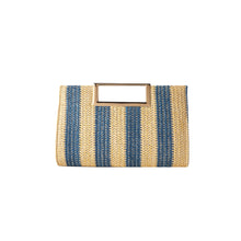 Load image into Gallery viewer, Coastal Chic Woven Straw Top Handle Evening Clutch and Crossbody