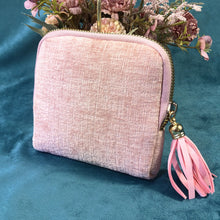 Load image into Gallery viewer, Velvetina Soft Velvet Tasseled Travel Jewelry Organizer with 6 Compartments for Rings, Necklaces and Bracelets