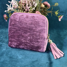 Load image into Gallery viewer, Velvetina Soft Velvet Tasseled Travel Jewelry Organizer with 6 Compartments for Rings, Necklaces and Bracelets