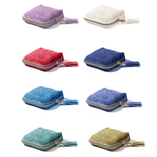 Load image into Gallery viewer, Velvetina Soft Velvet Tasseled Travel Jewelry Organizer with 6 Compartments for Rings, Necklaces and Bracelets