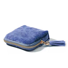 Load image into Gallery viewer, Velvetina Soft Velvet Tasseled Travel Jewelry Organizer with 6 Compartments for Rings, Necklaces and Bracelets