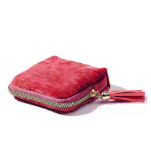 Load image into Gallery viewer, Velvetina Soft Velvet Tasseled Travel Jewelry Organizer with 6 Compartments for Rings, Necklaces and Bracelets