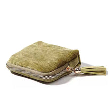 Load image into Gallery viewer, Velvetina Soft Velvet Tasseled Travel Jewelry Organizer with 6 Compartments for Rings, Necklaces and Bracelets