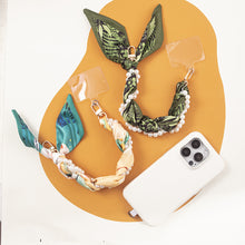 Load image into Gallery viewer, Pearly Girly Anti-Drop Phone Wristlet with Silken Scarf and Pearl Accents