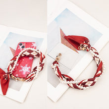 Load image into Gallery viewer, Pearly Girly Anti-Drop Phone Wristlet with Silken Scarf and Pearl Accents