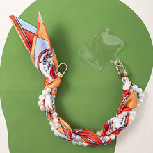 Load image into Gallery viewer, Pearly Girly Anti-Drop Phone Wristlet with Silken Scarf and Pearl Accents