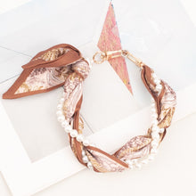 Load image into Gallery viewer, Pearly Girly Anti-Drop Phone Wristlet with Silken Scarf and Pearl Accents