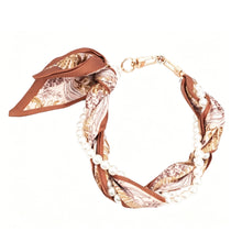 Load image into Gallery viewer, Pearly Girly Anti-Drop Phone Wristlet with Silken Scarf and Pearl Accents