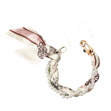 Load image into Gallery viewer, Pearly Girly Anti-Drop Phone Wristlet with Silken Scarf and Pearl Accents