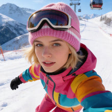 Load image into Gallery viewer, Solstice Stripe Beanie, Colorblocked Knit Winter Hat for Women