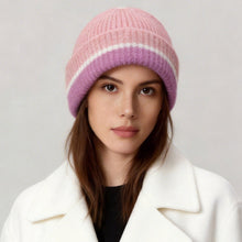 Load image into Gallery viewer, Solstice Stripe Beanie, Colorblocked Knit Winter Hat for Women