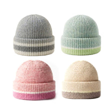 Load image into Gallery viewer, Solstice Stripe Beanie, Colorblocked Knit Winter Hat for Women