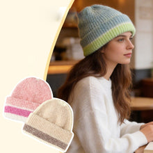 Load image into Gallery viewer, Solstice Stripe Beanie, Colorblocked Knit Winter Hat for Women