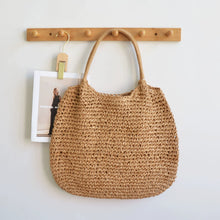 Load image into Gallery viewer, Resort Ready Woven Straw Carryall Tote