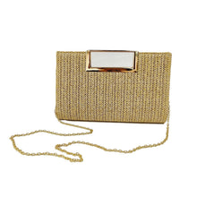 Load image into Gallery viewer, Coastal Chic Woven Straw Top Handle Evening Clutch and Crossbody