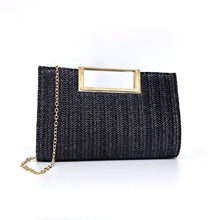 Load image into Gallery viewer, Coastal Chic Woven Straw Top Handle Evening Clutch and Crossbody