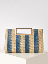Load image into Gallery viewer, Coastal Chic Woven Straw Top Handle Evening Clutch and Crossbody