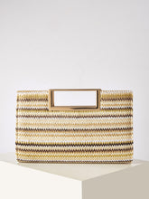 Load image into Gallery viewer, Coastal Chic Woven Straw Top Handle Evening Clutch and Crossbody