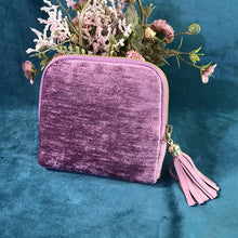 Load image into Gallery viewer, Velvetina Soft Velvet Tasseled Travel Jewelry Organizer with 6 Compartments for Rings, Necklaces and Bracelets
